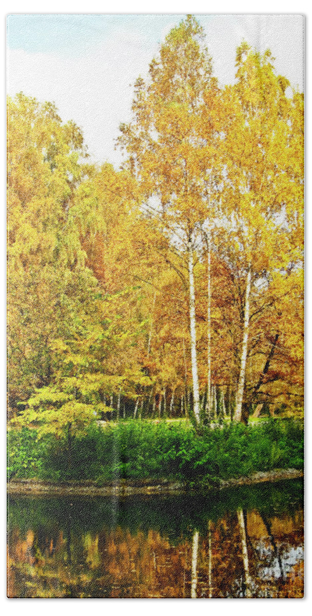 Autumn Hand Towel featuring the photograph Autumn landscape #4 by Irina Afonskaya