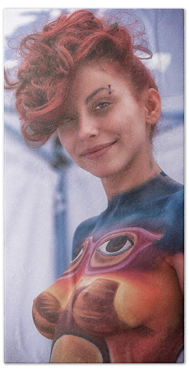 Bodypainting Hand Towel featuring the photograph Ilaria by Traven Milovich
