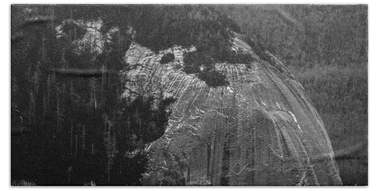 North Carolina Hand Towel featuring the photograph Looking Glass Rock by Blue Ridge Parkway - Aerial Photo #1 by David Oppenheimer