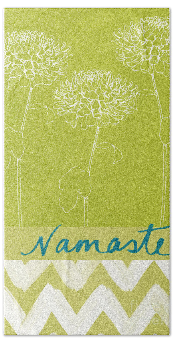 Namaste Hand Towel featuring the painting Namaste by Linda Woods