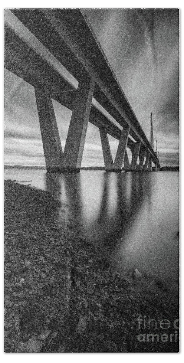 Queensferry Crossing Bath Towel featuring the photograph Queensferry Crossing #4 by Keith Thorburn LRPS EFIAP CPAGB