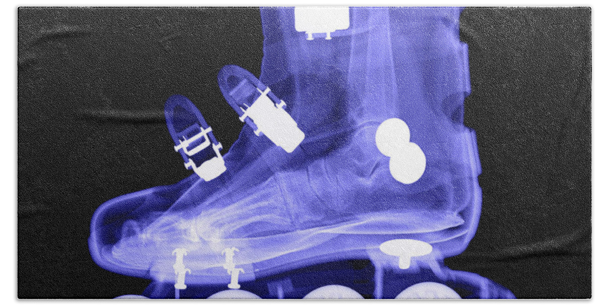 X-ray Hand Towel featuring the photograph Rollerblade Boot #4 by Ted Kinsman