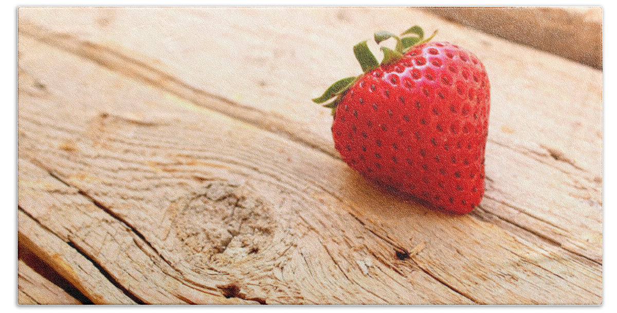 Strawberry Bath Towel featuring the photograph Strawberry #4 by Mariel Mcmeeking