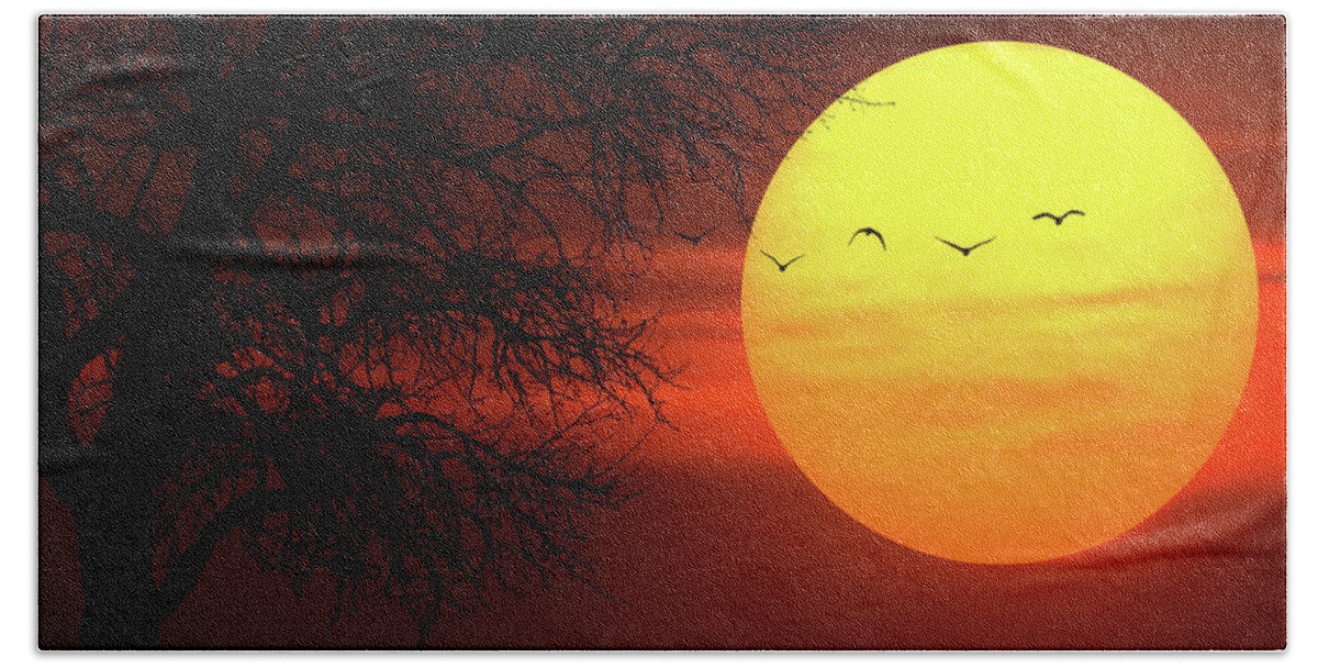 Autumn Bath Towel featuring the photograph Sunset #4 by Bess Hamiti