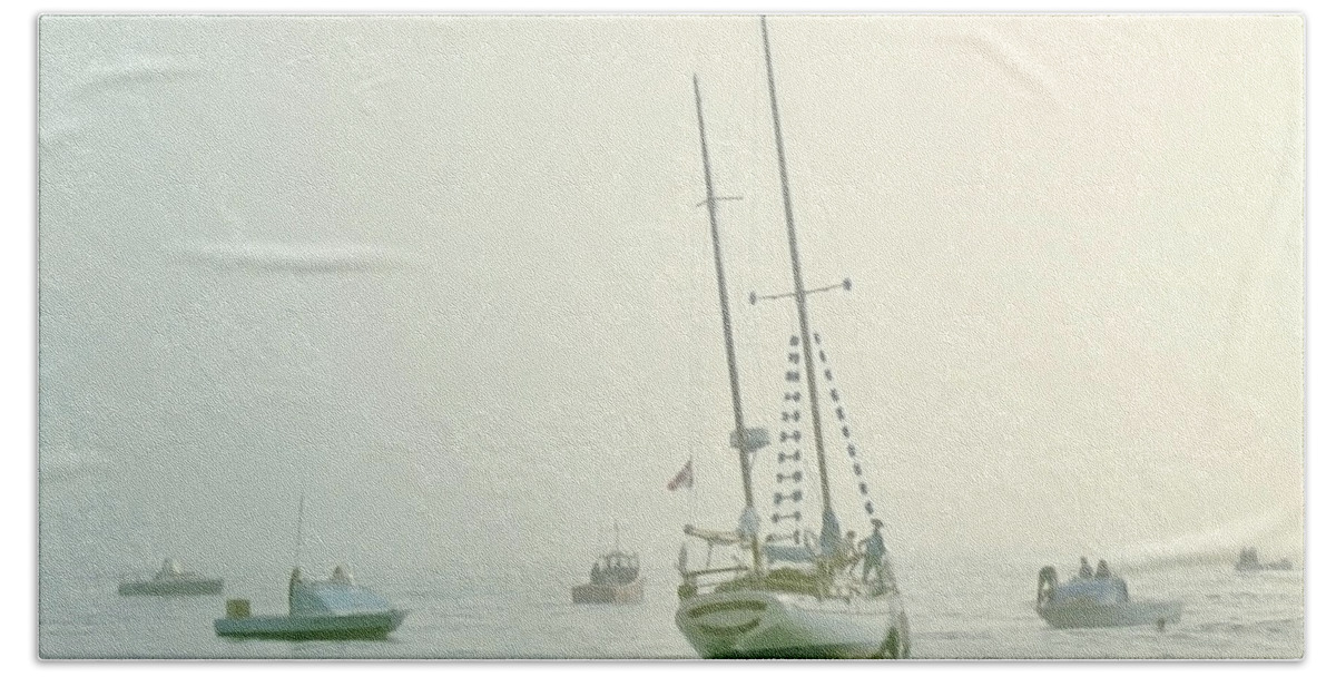 Sailboat Bath Towel featuring the photograph 4373 by Peter Holme III