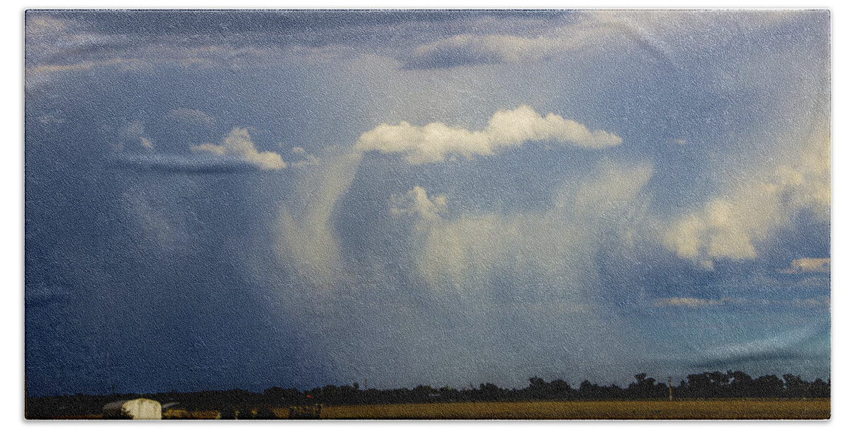 Nebraskasc Bath Towel featuring the photograph Afternoon Nebraska Thunderstorm #6 by NebraskaSC