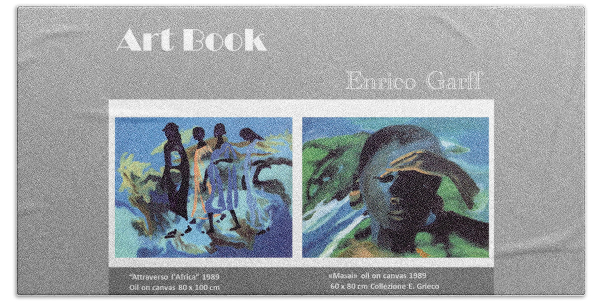 Africa Bath Towel featuring the painting Art Book by Enrico Garff