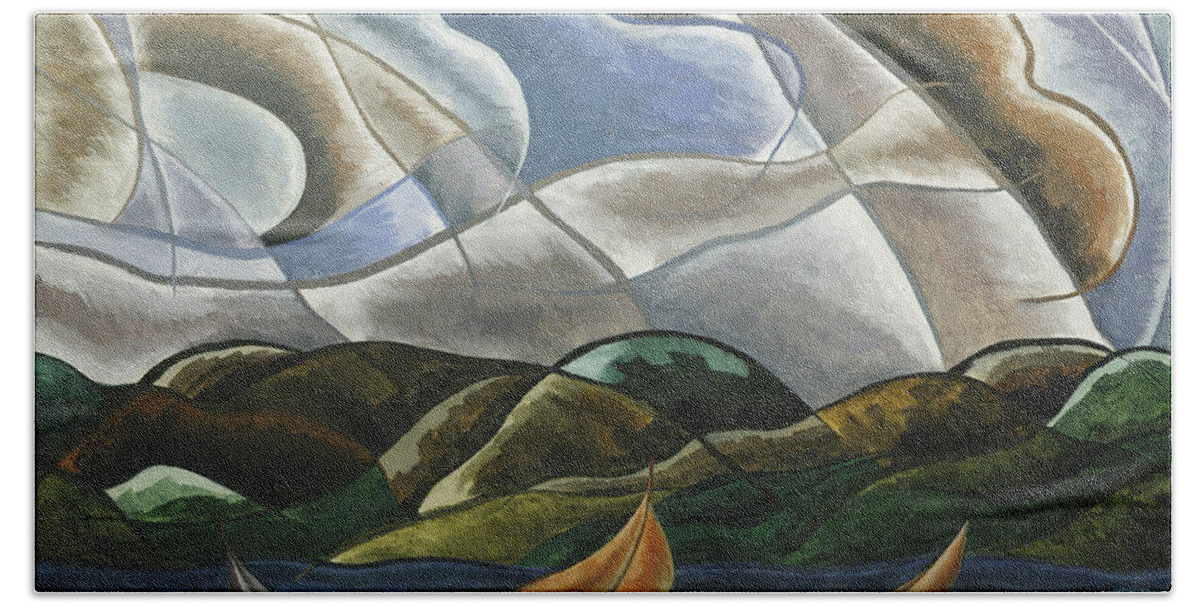 Clouds And Water Bath Towel featuring the painting Clouds and Water #5 by Arthur Dove