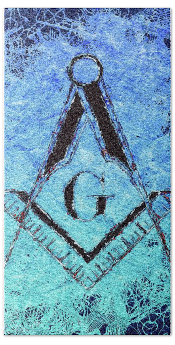 Lodge Hand Towel featuring the painting Freemason, Mason, Masonic Symbolism #5 by Esoterica Art Agency
