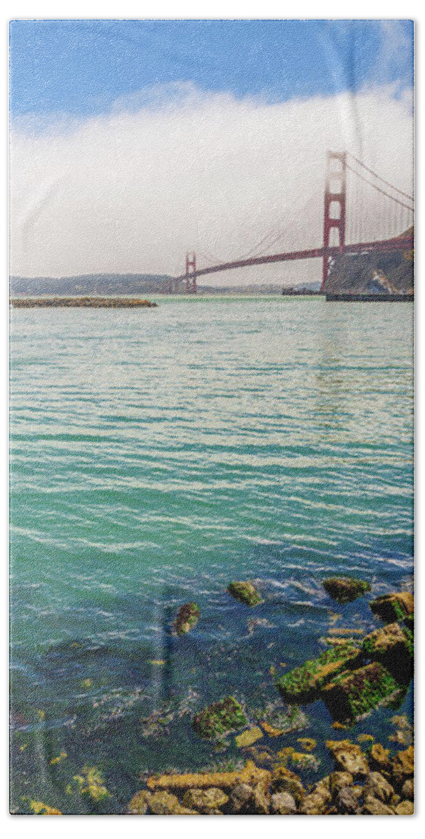 Golden Gate Bridge Bath Towel featuring the photograph Golden Gate Bridge Sausalito #5 by Benny Marty