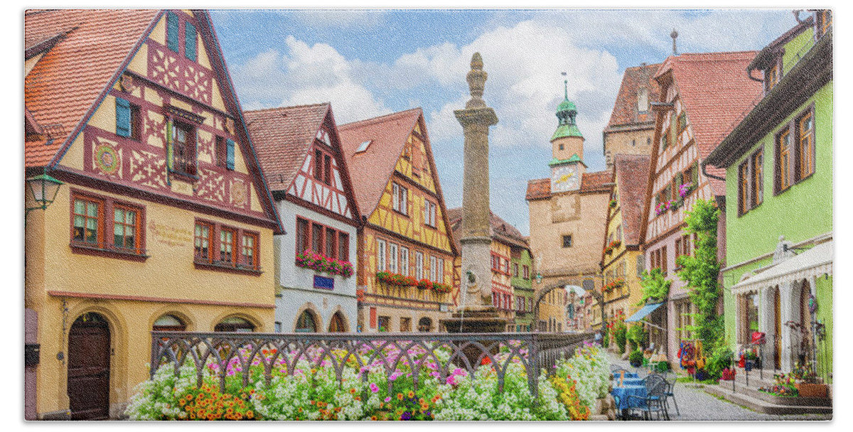 Middle Franconia Bath Towel featuring the photograph Rothenburg ob der Tauber #5 by JR Photography