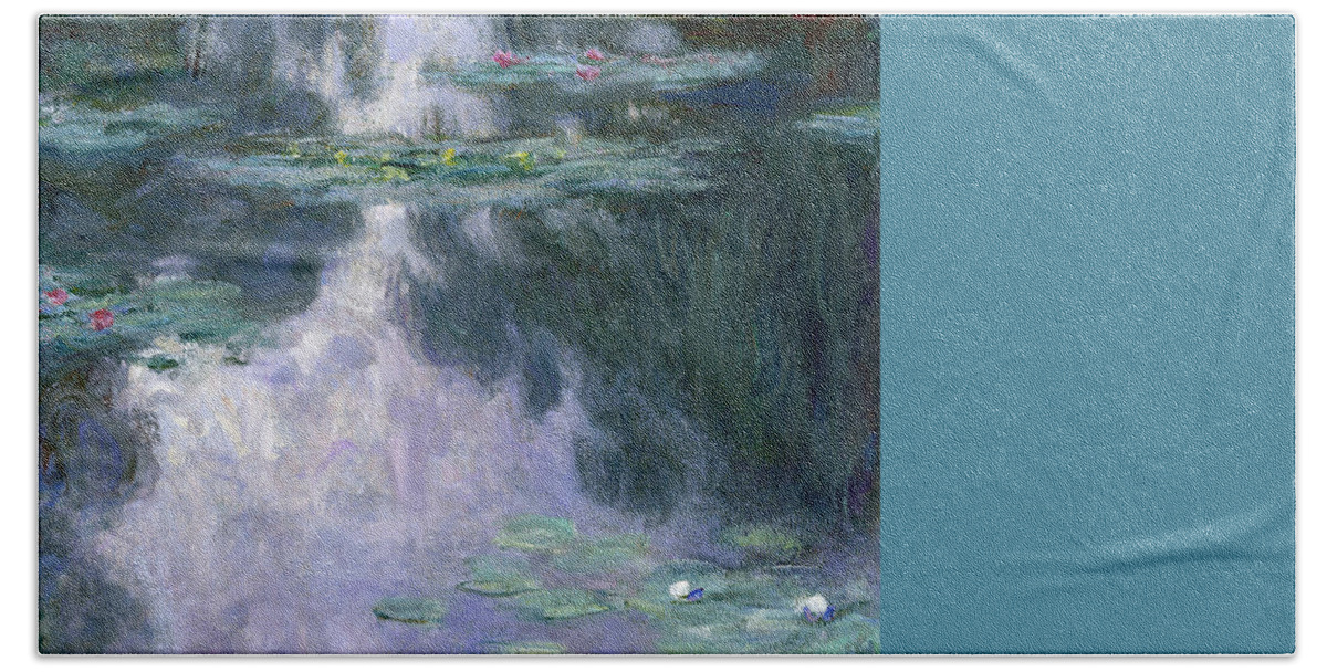 Nympheas Bath Sheet featuring the painting Waterlilies by Claude Monet
