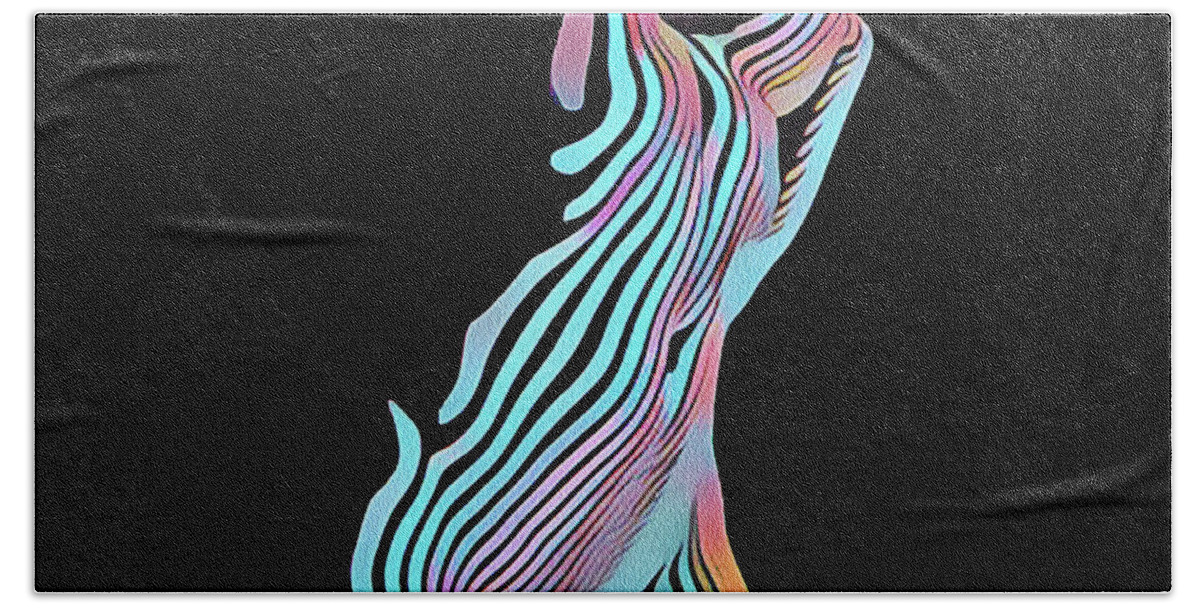 Torso Bath Towel featuring the digital art 5291s-MAK Nude Female Torso rendered in Composition style by Chris Maher