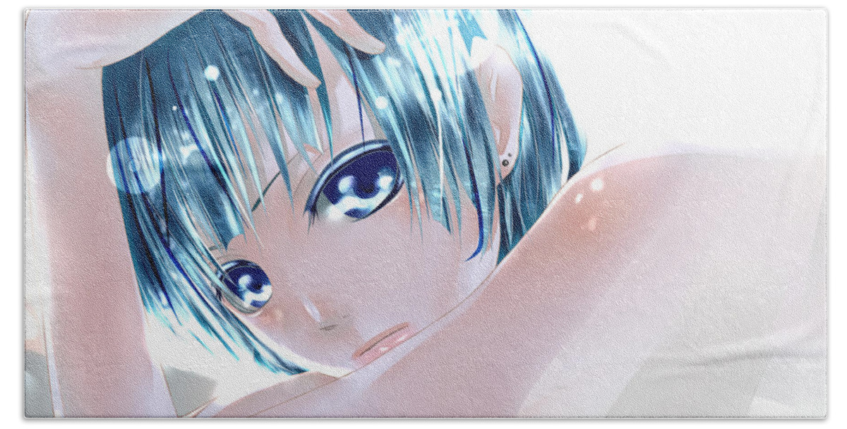 Vocaloid Bath Towel featuring the digital art Vocaloid #54 by Maye Loeser