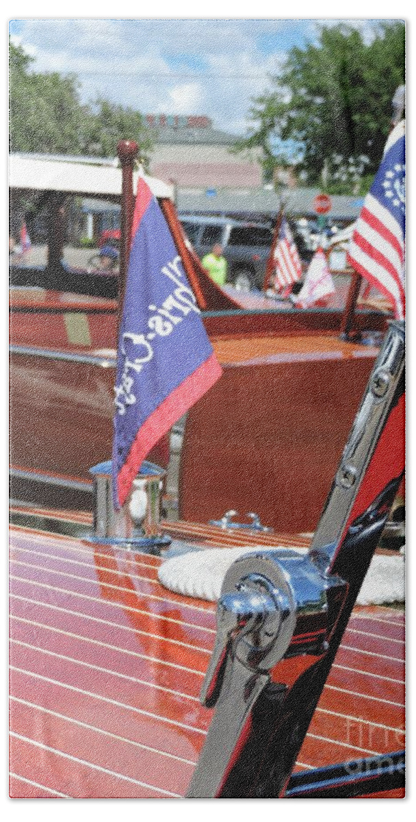 Chris Craft Bath Towel featuring the photograph Chris Craft Runabout #6 by Neil Zimmerman