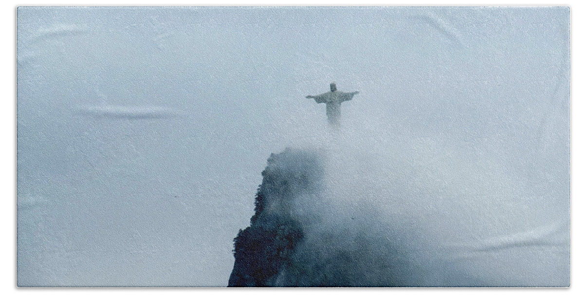 Mountain Bath Towel featuring the photograph Cristo Redentor #6 by Cesar Vieira
