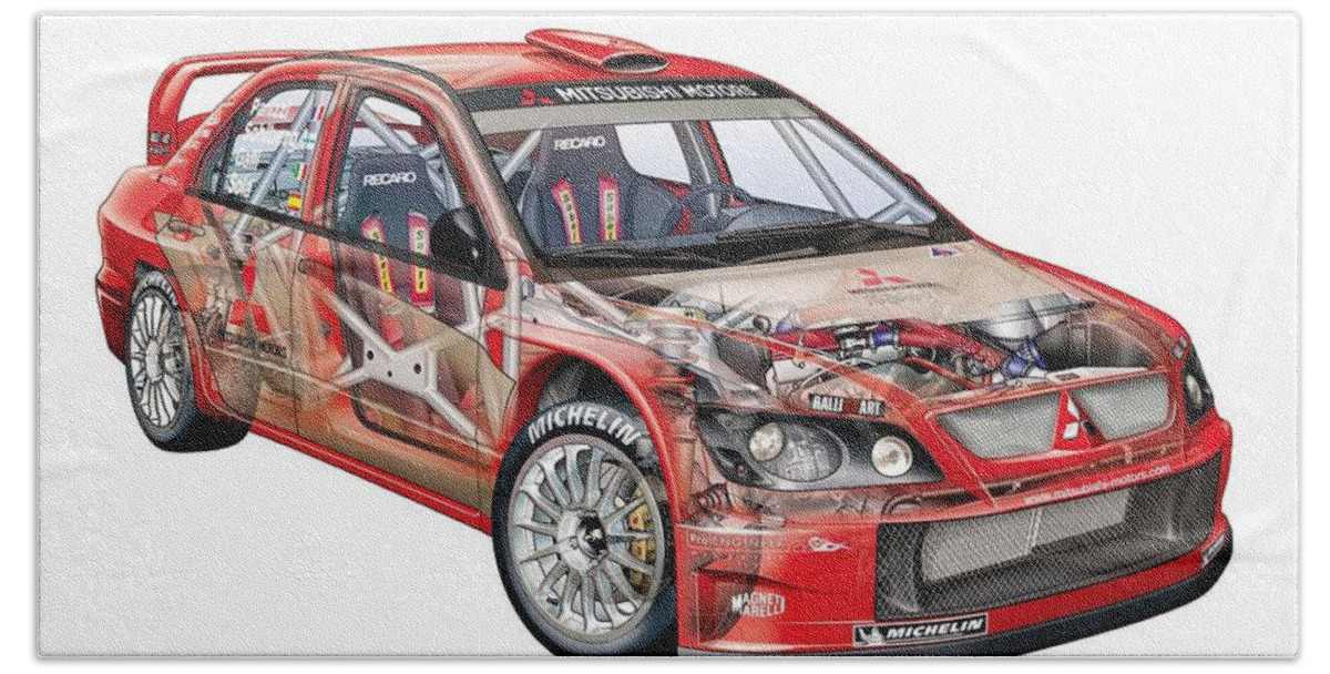Wrc Racing Bath Towel featuring the digital art WRC Racing #6 by Super Lovely