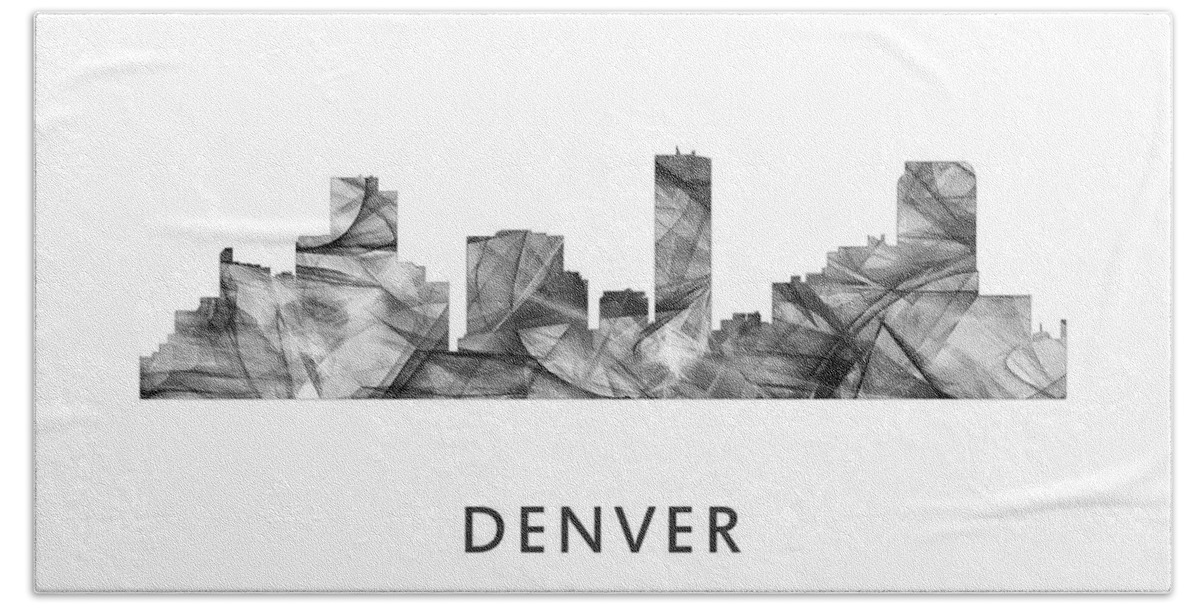 Denver Colorado Skyline Bath Towel featuring the digital art Denver Colorado Skyline #7 by Marlene Watson