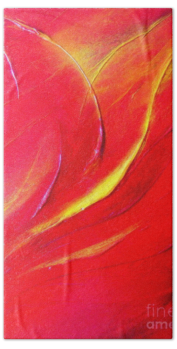 Energy.sunrise.light.brilliant.crystal Hand Towel featuring the painting Energy #2 by Kumiko Mayer