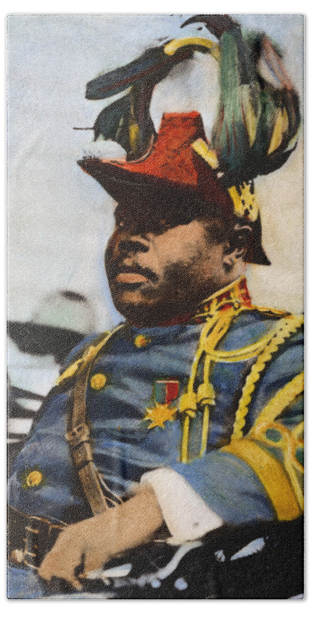1922 Bath Towel featuring the painting Marcus Garvey #3 by Granger