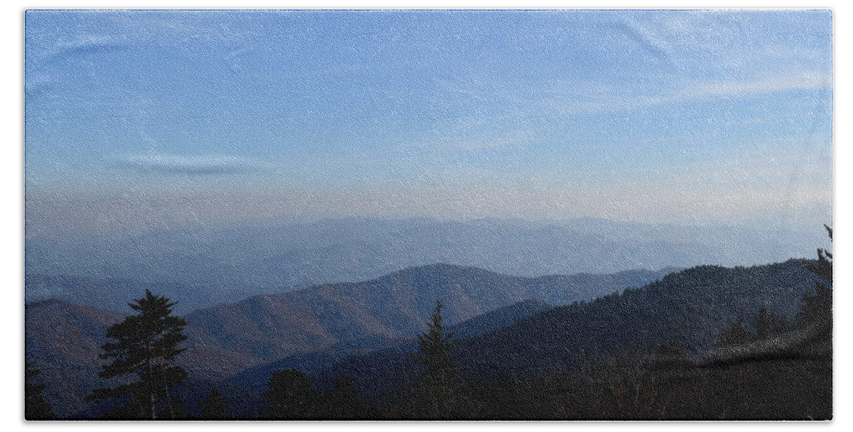 Smoky Hand Towel featuring the photograph Smoky Mountains #7 by Curtis Krusie