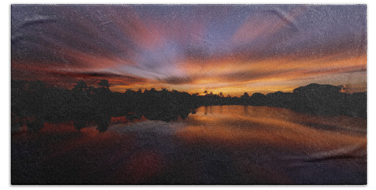 Naples Hand Towel featuring the photograph Sunrise at Naples, Florida #7 by Peter Lakomy