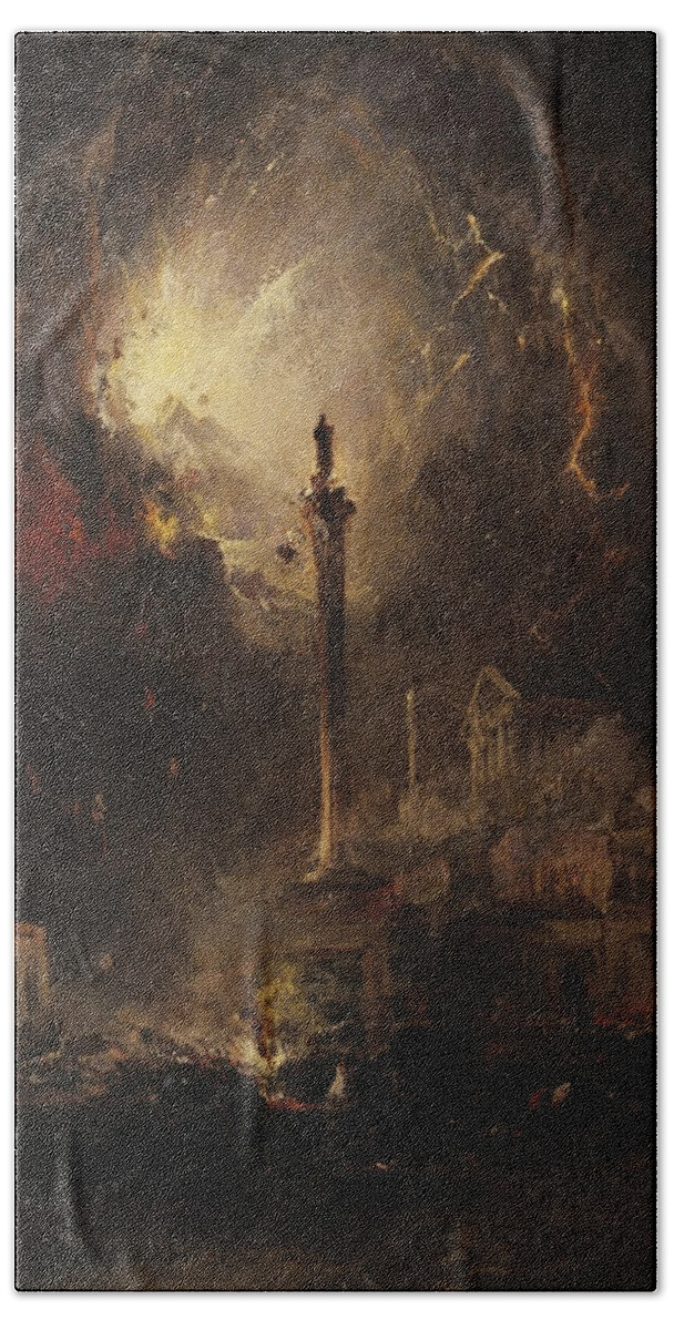 James Hamilton (american Bath Towel featuring the painting The Last Days of Pompeii by James Hamilton