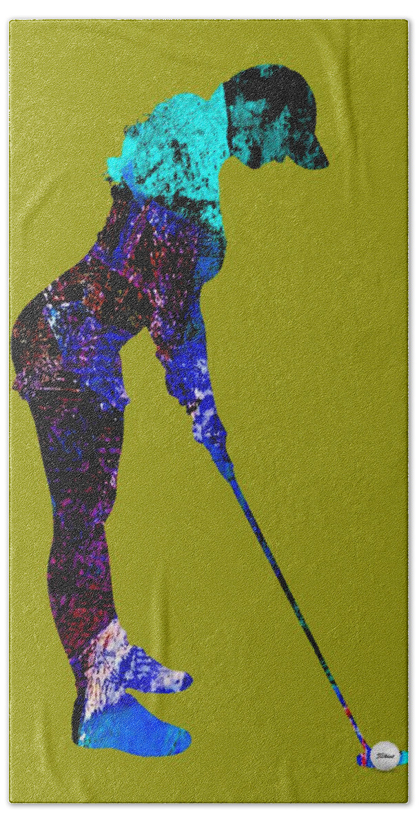 Golf Bath Towel featuring the mixed media Womens Golf Collection #7 by Marvin Blaine