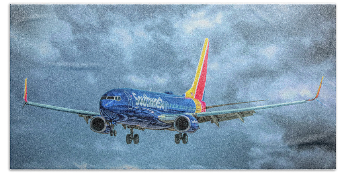 737 Hand Towel featuring the photograph 737 by Guy Whiteley