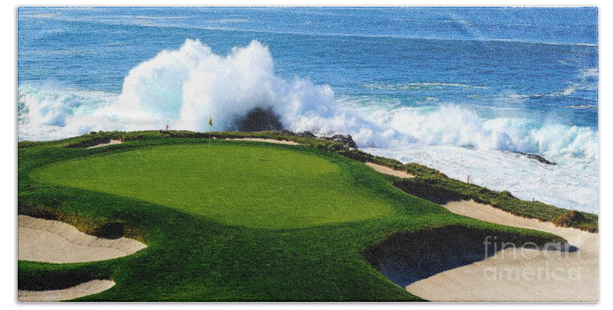 Golf Bath Sheet featuring the photograph 7th Hole - Pebble Beach by Michael Graham