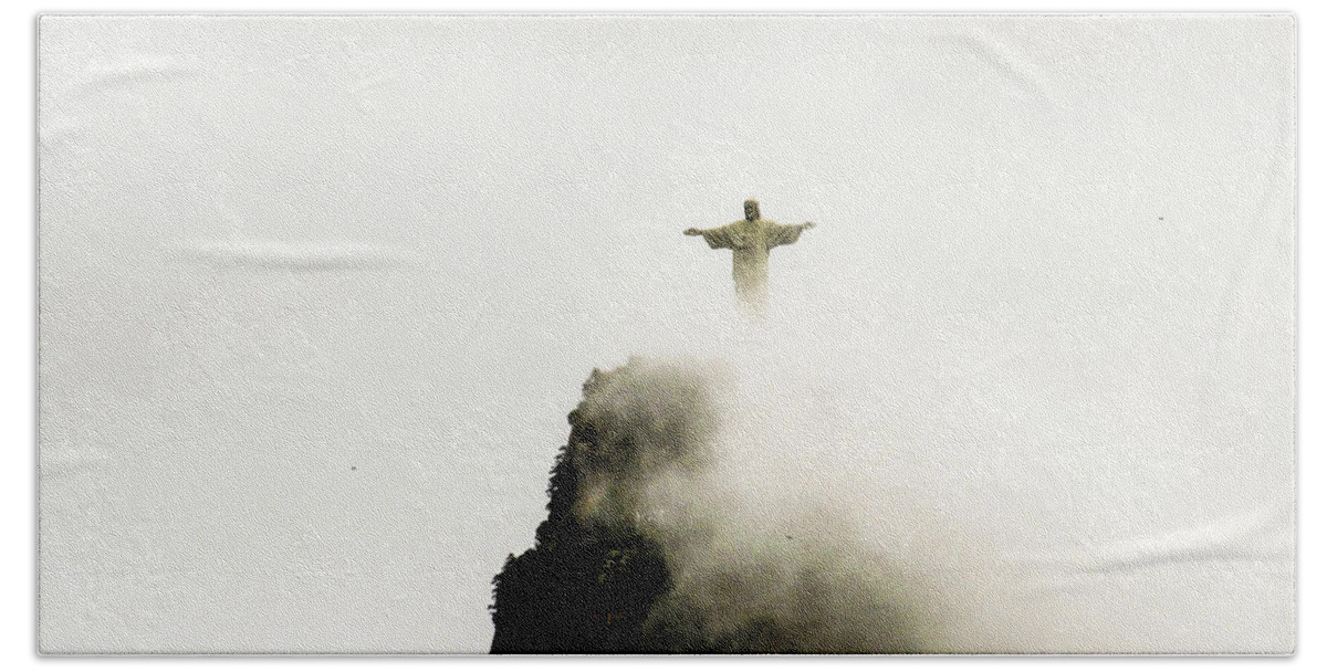Riodejaneir Bath Towel featuring the photograph Cristo Redentor #9 by Cesar Vieira