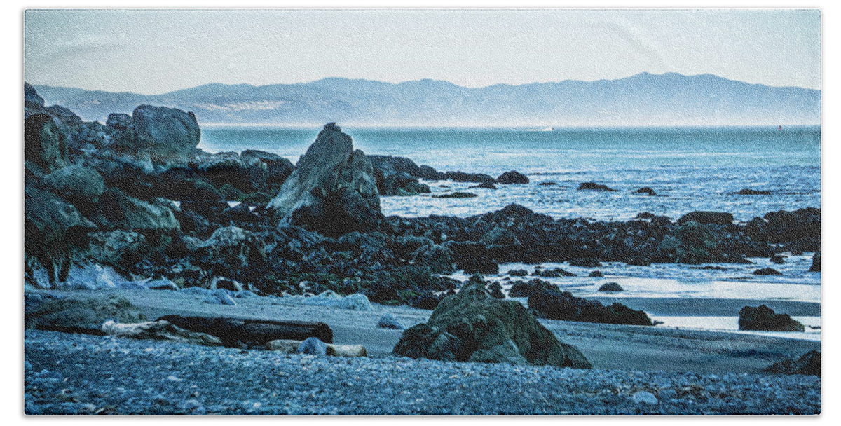 Strong Bath Towel featuring the photograph Muir Beach On Pacific Ocean Coast In California #9 by Alex Grichenko
