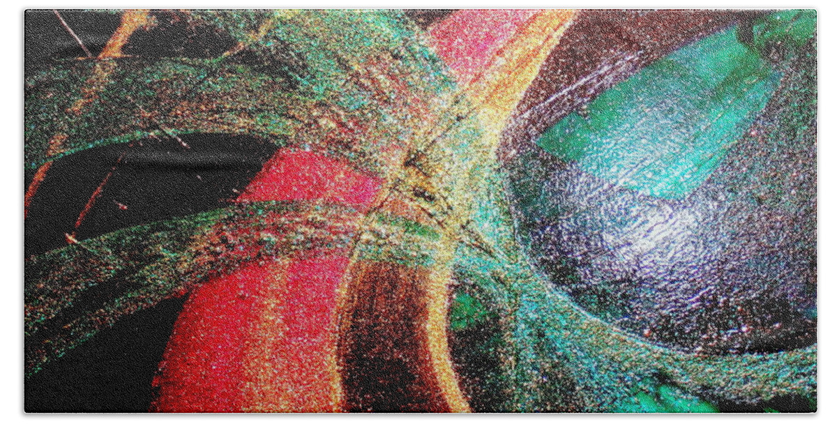 Oneness.space Bath Towel featuring the painting Oneness #1 by Kumiko Mayer