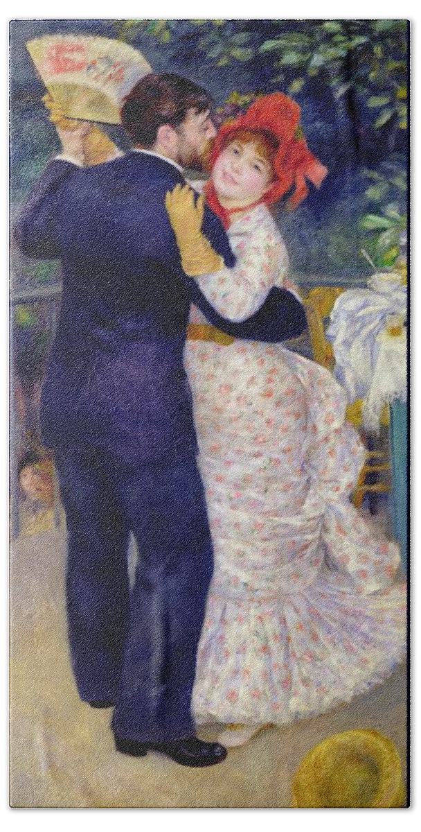 Dance Hand Towel featuring the painting A Dance in the Country by Pierre Auguste Renoir