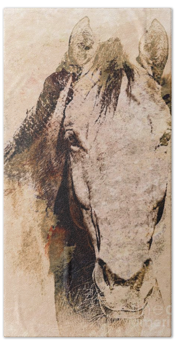 Horse Bath Towel featuring the photograph A Friendly Face by Clare Bevan