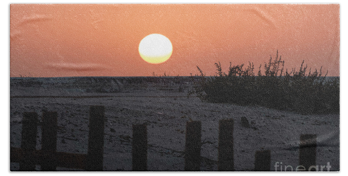 Sunset Hand Towel featuring the photograph A November Sunset Scene by Arik Baltinester