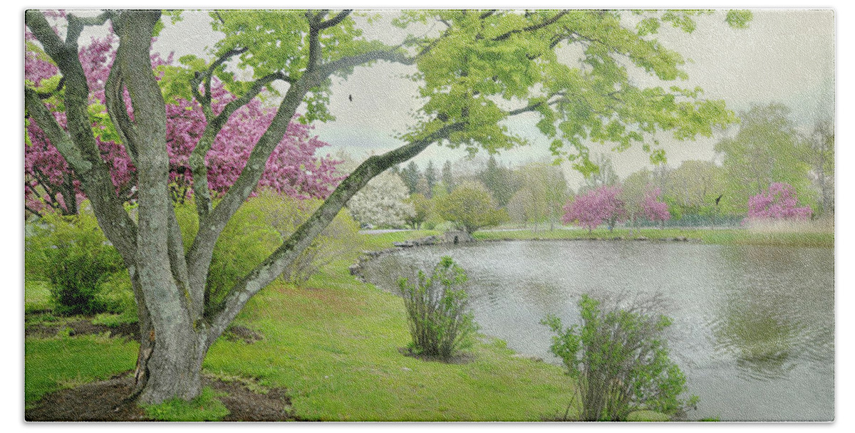 Spring Landscape Bath Towel featuring the photograph A Park Place by Diana Angstadt