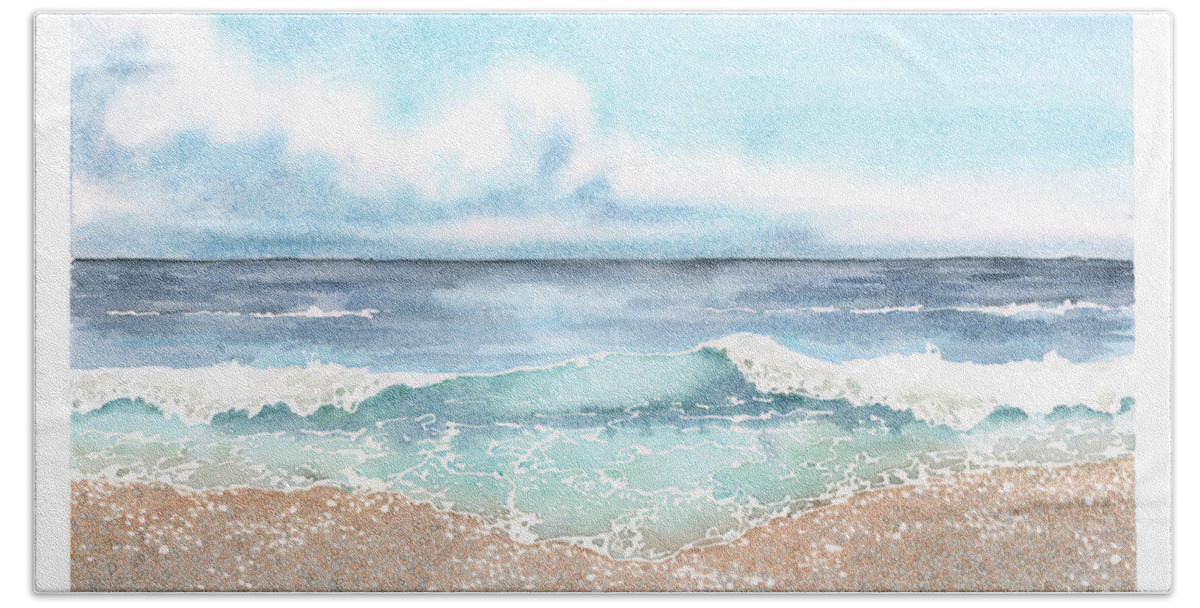 Beach Bath Towel featuring the painting A Perfect Day by Hilda Wagner