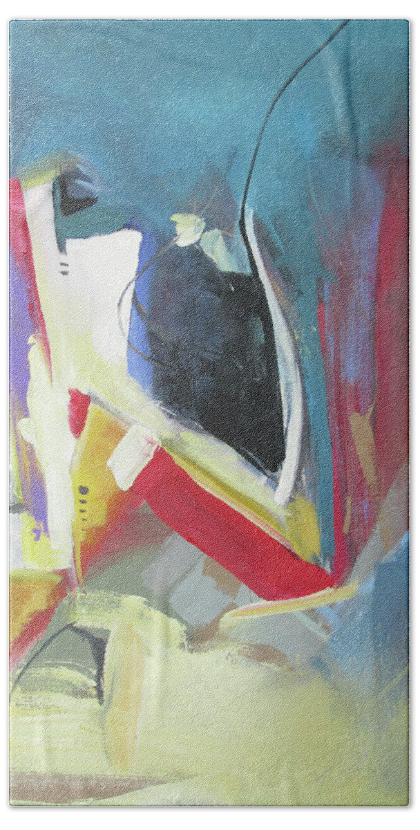 Abstract Hand Towel featuring the painting A single strand by John Gholson