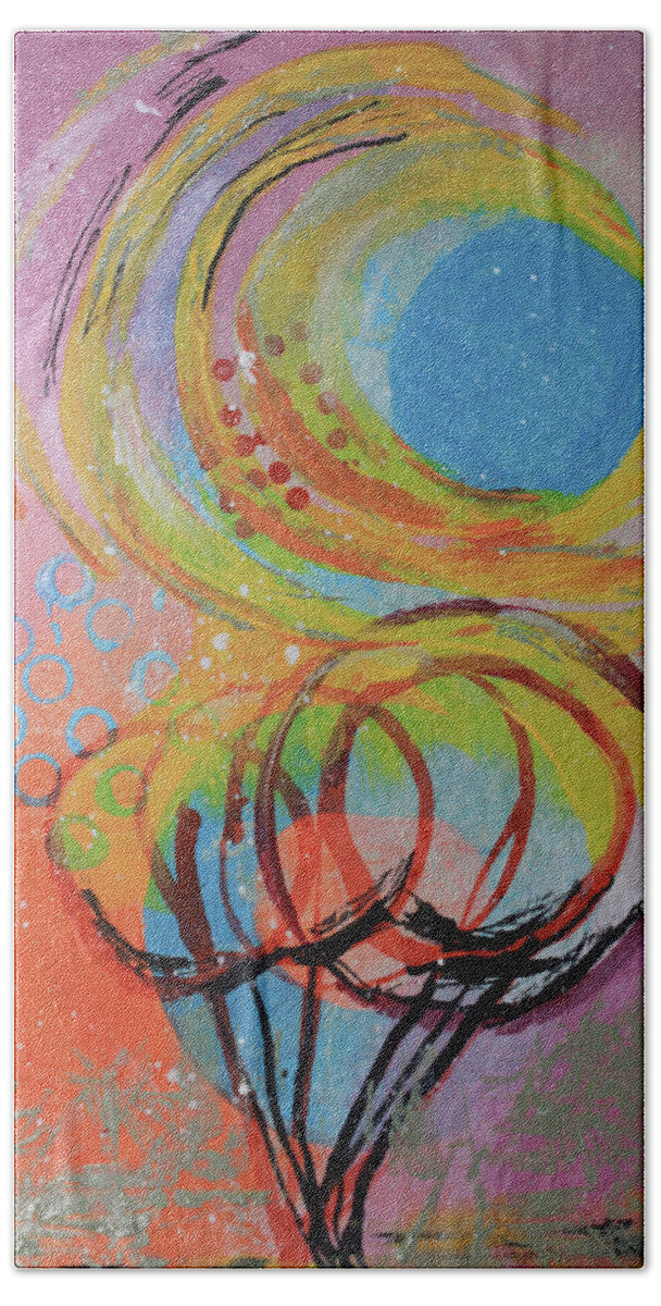 Bright Bath Towel featuring the mixed media A Sunny Day by April Burton