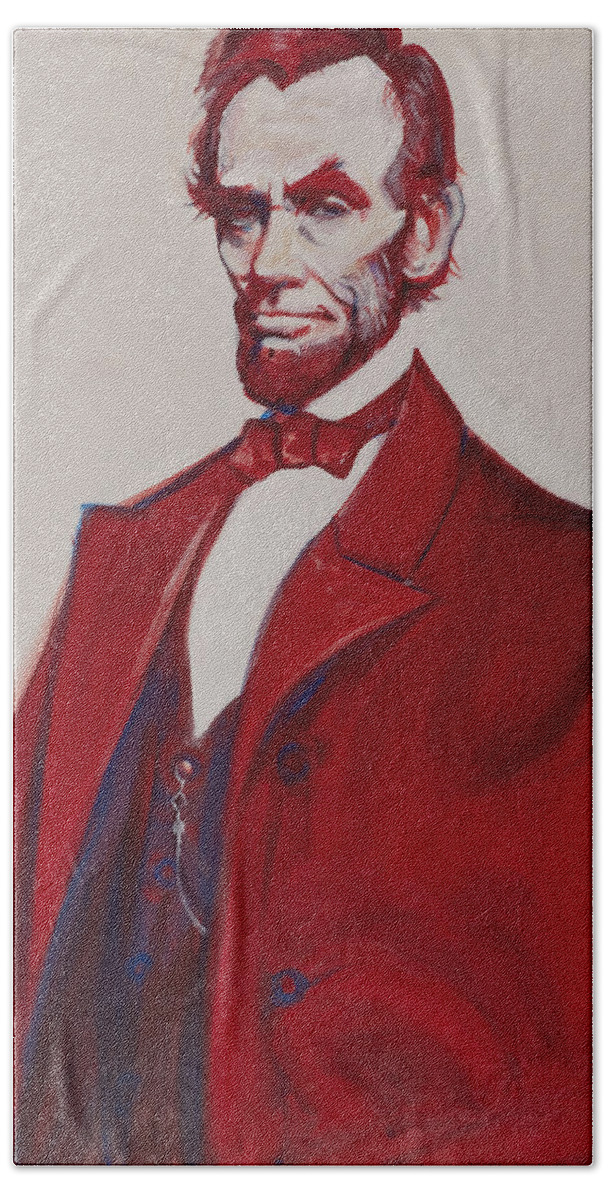 Abraham Lincoln Hand Towel featuring the painting Abe by John Reynolds