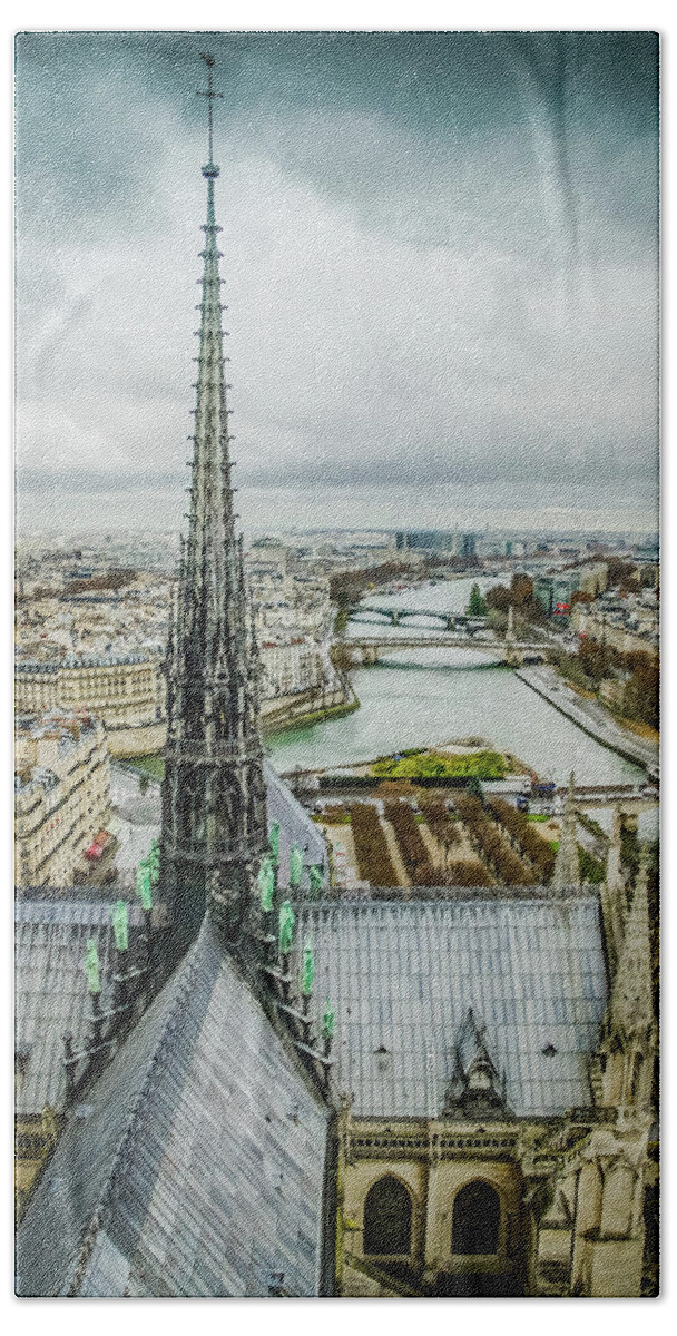 Paris Bath Towel featuring the photograph Above Paris by Rebekah Zivicki