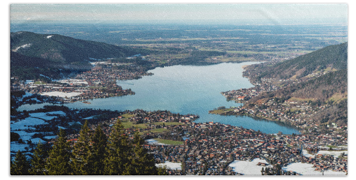 Tegernsee Hand Towel featuring the photograph Above the Tegernsee by Hannes Cmarits