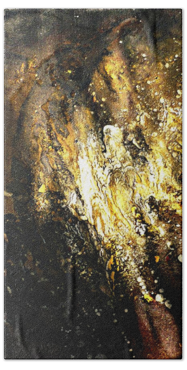 Gold Bath Towel featuring the painting The Eagle's Emanations by 'REA' Gallery