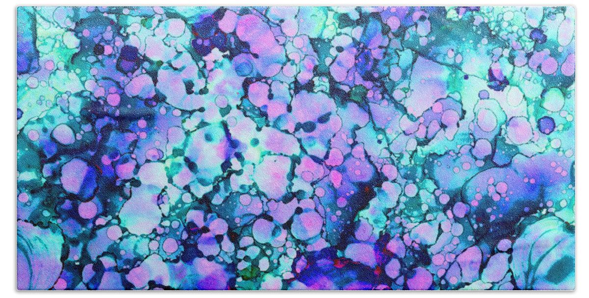 Blue And Purple Abstract Bath Towel featuring the painting Abstract 8 by Patricia Lintner