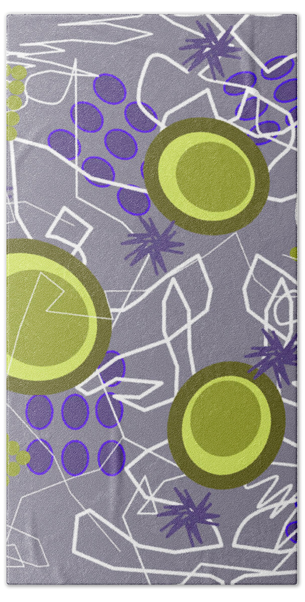 Purple Bath Towel featuring the digital art Abstract 8 purple by April Burton