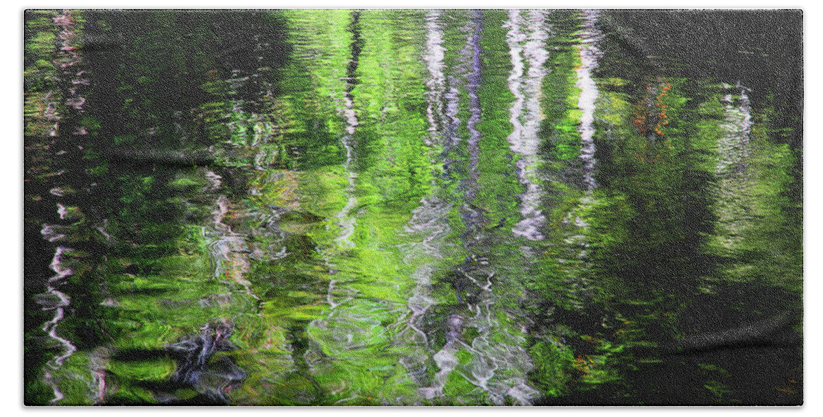 Abstract Hand Towel featuring the photograph Abstract Along The Stream by Mike Eingle