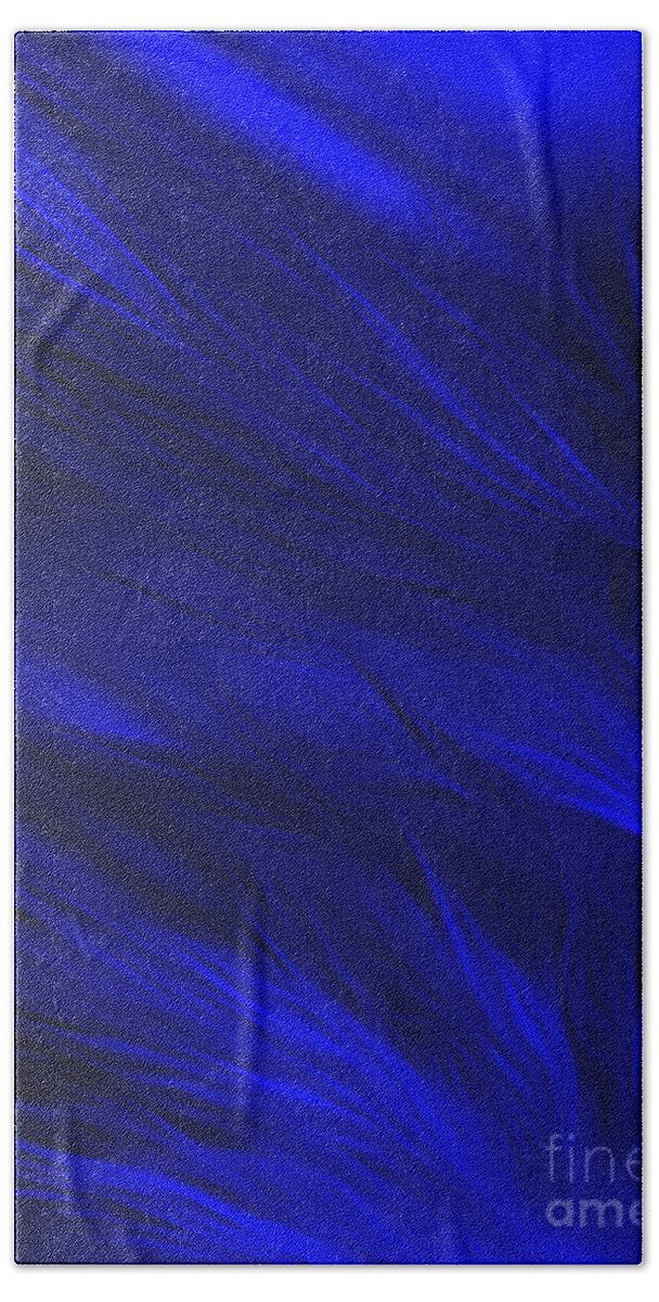 Rgiada Bath Towel featuring the digital art Abstract art - Feathered path blue by RGiada by Giada Rossi