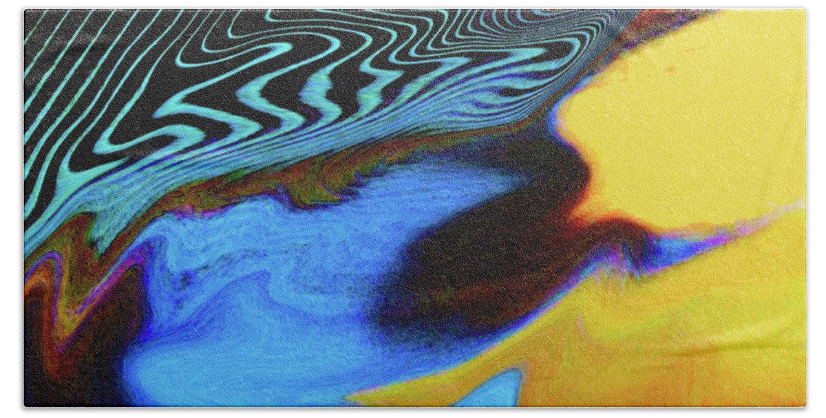 Abstract Bath Towel featuring the photograph Abstract Blue Bird Feather by Coke Mattingly