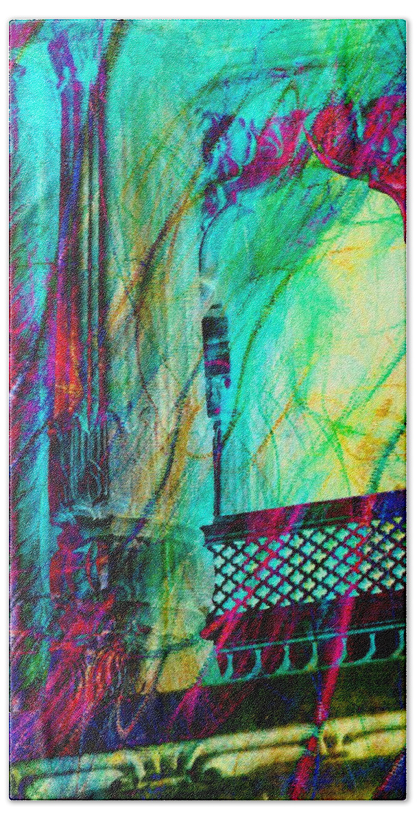 Abstract Bath Towel featuring the photograph Abstract Colorful Window Balcony Exotic Travel India Rajasthan 1a by Sue Jacobi